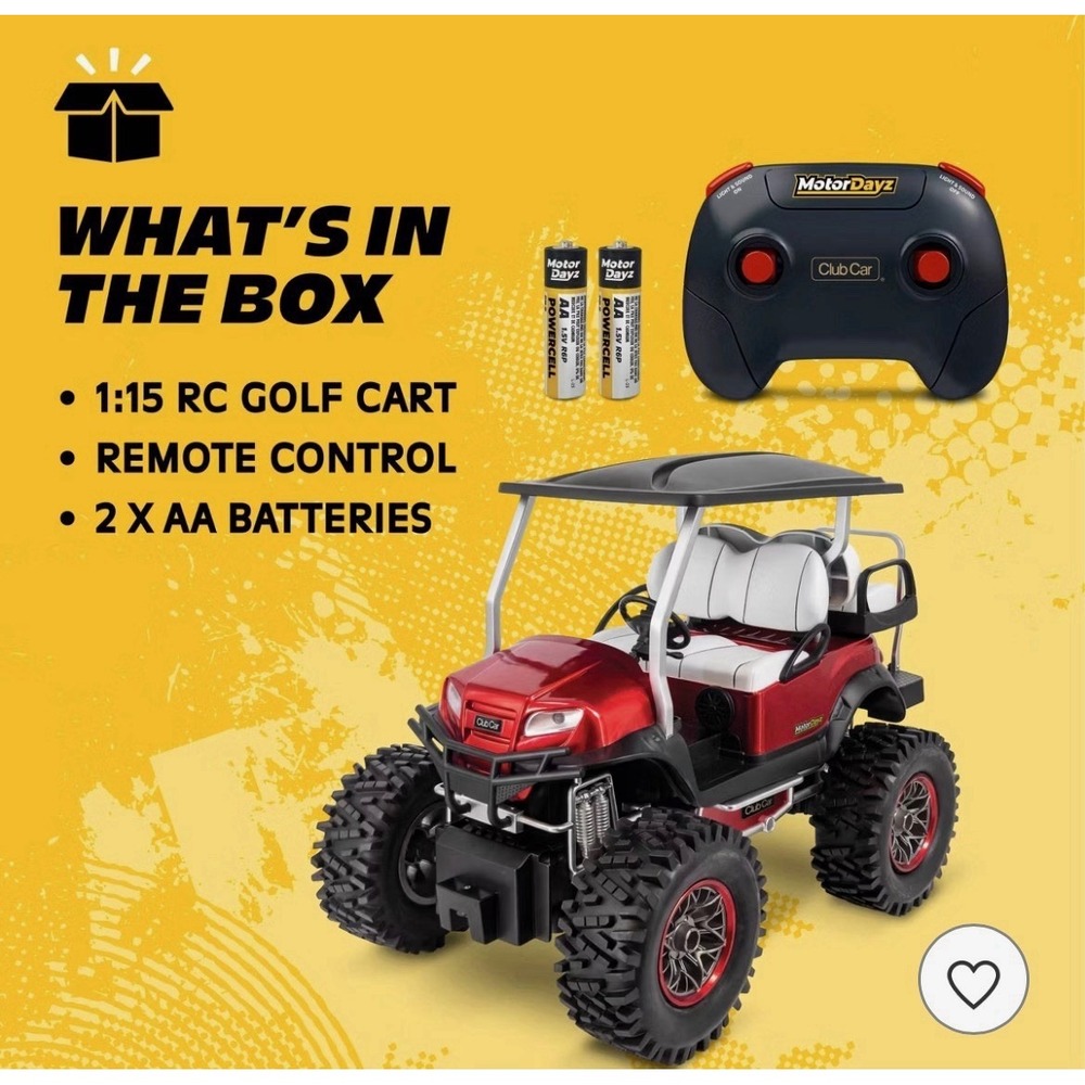 MotorDayz (1:15) Remote Control Club Car Golf Cart Red Bluetooth Music Lights RC - Picture 6 of 6